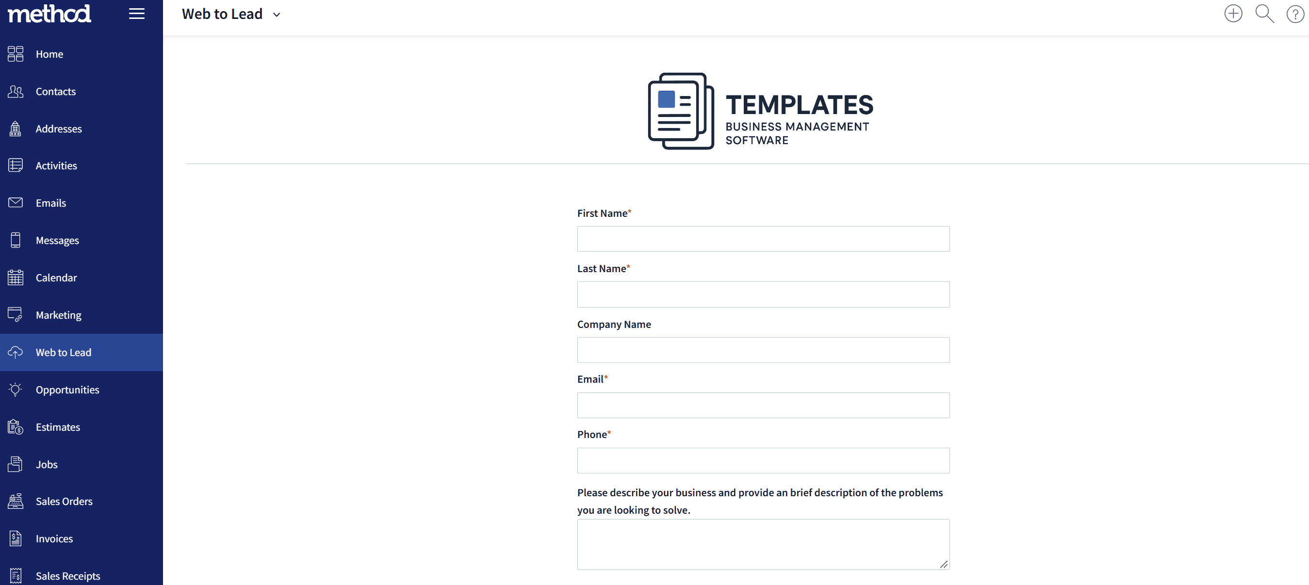 Lead Forms screen 2
