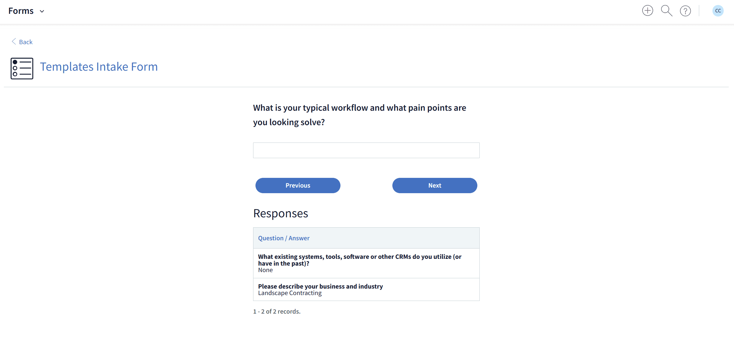 Lead Forms screen 4