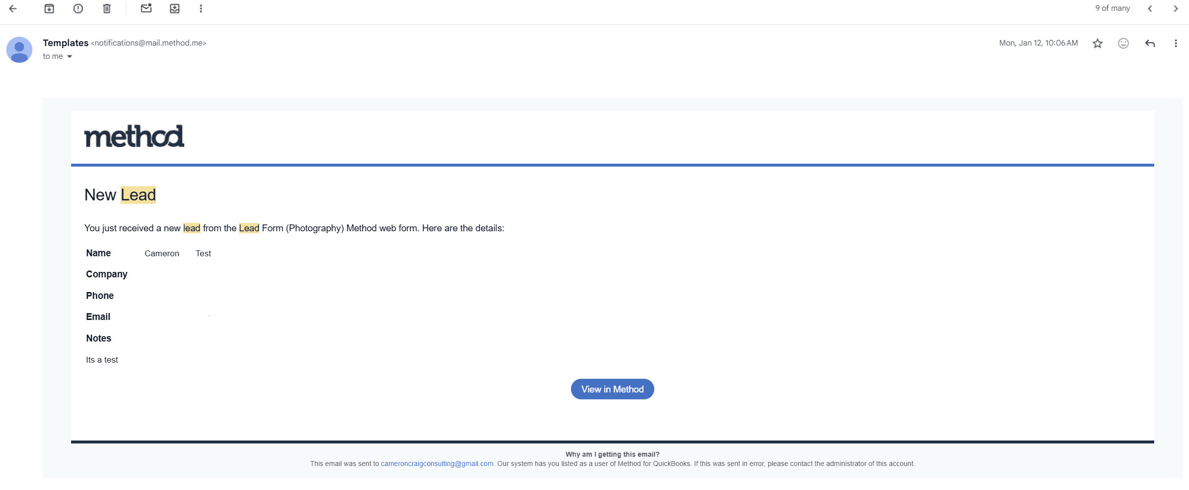Lead Forms screen 5