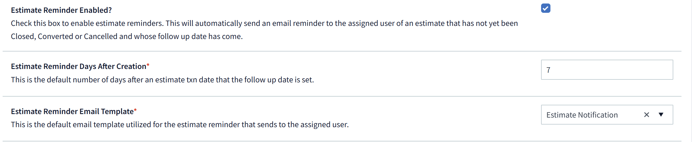 Reminders screen 1