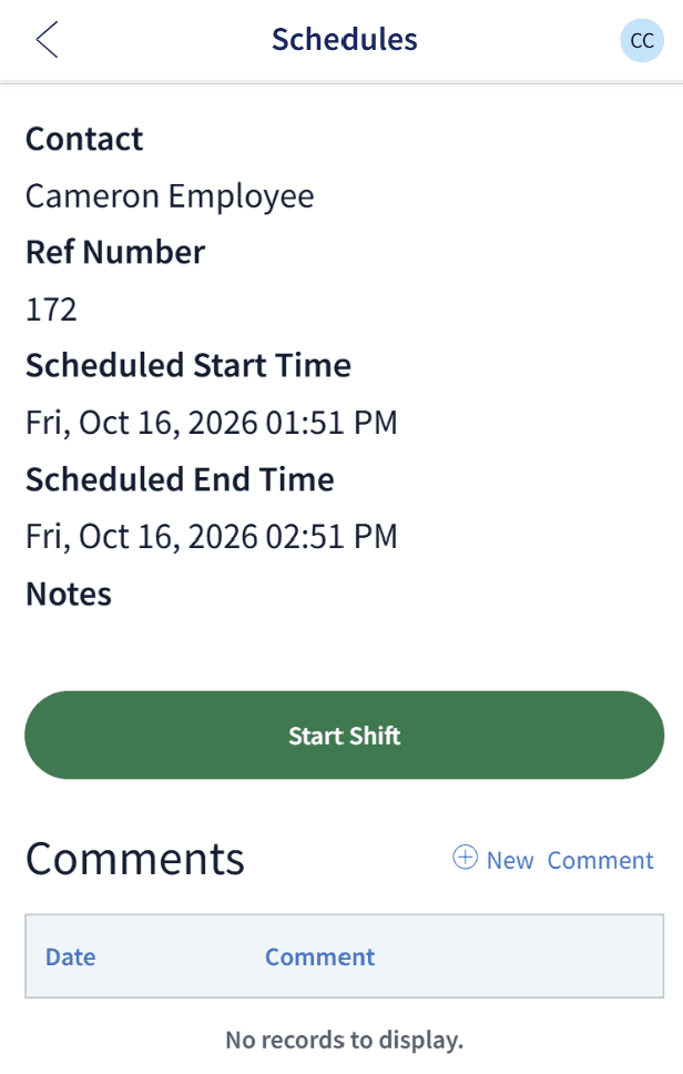 Scheduling screen 4